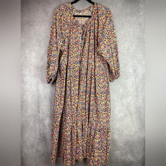 Old Navy Floral Printed Tiered‎ Midi Swing floral flattering Feminine Dress size - Picture 7 of 15